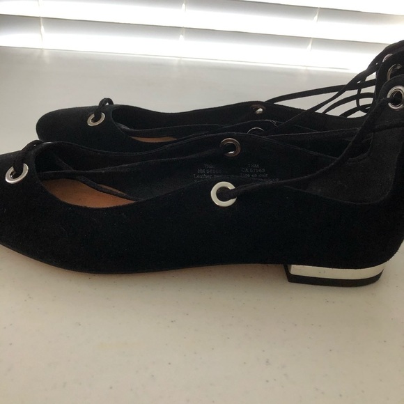 Halogen Nella Ghillie Black Suede Flats - Picture 6 of 8